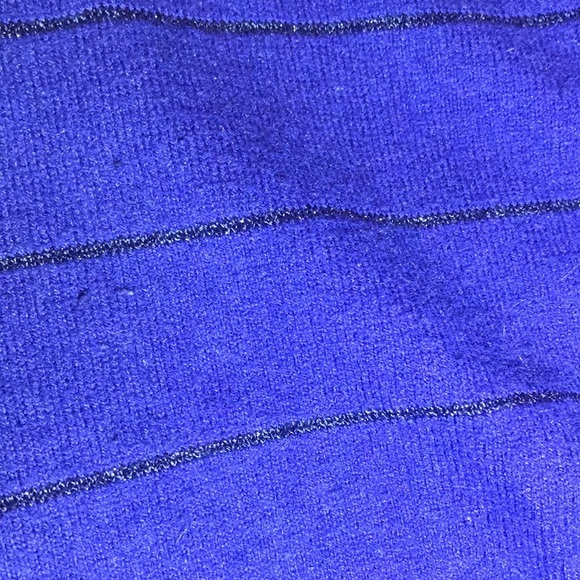 Classy Navy Button Down V-Neck Sparkle Sweater - Picture 4 of 8